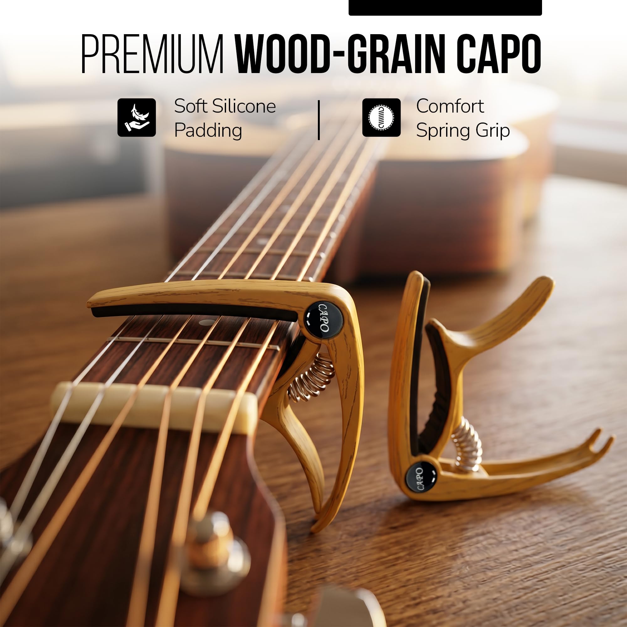 Acoustic Guitar Accessories Kit - Rechargeable & Premium -5
