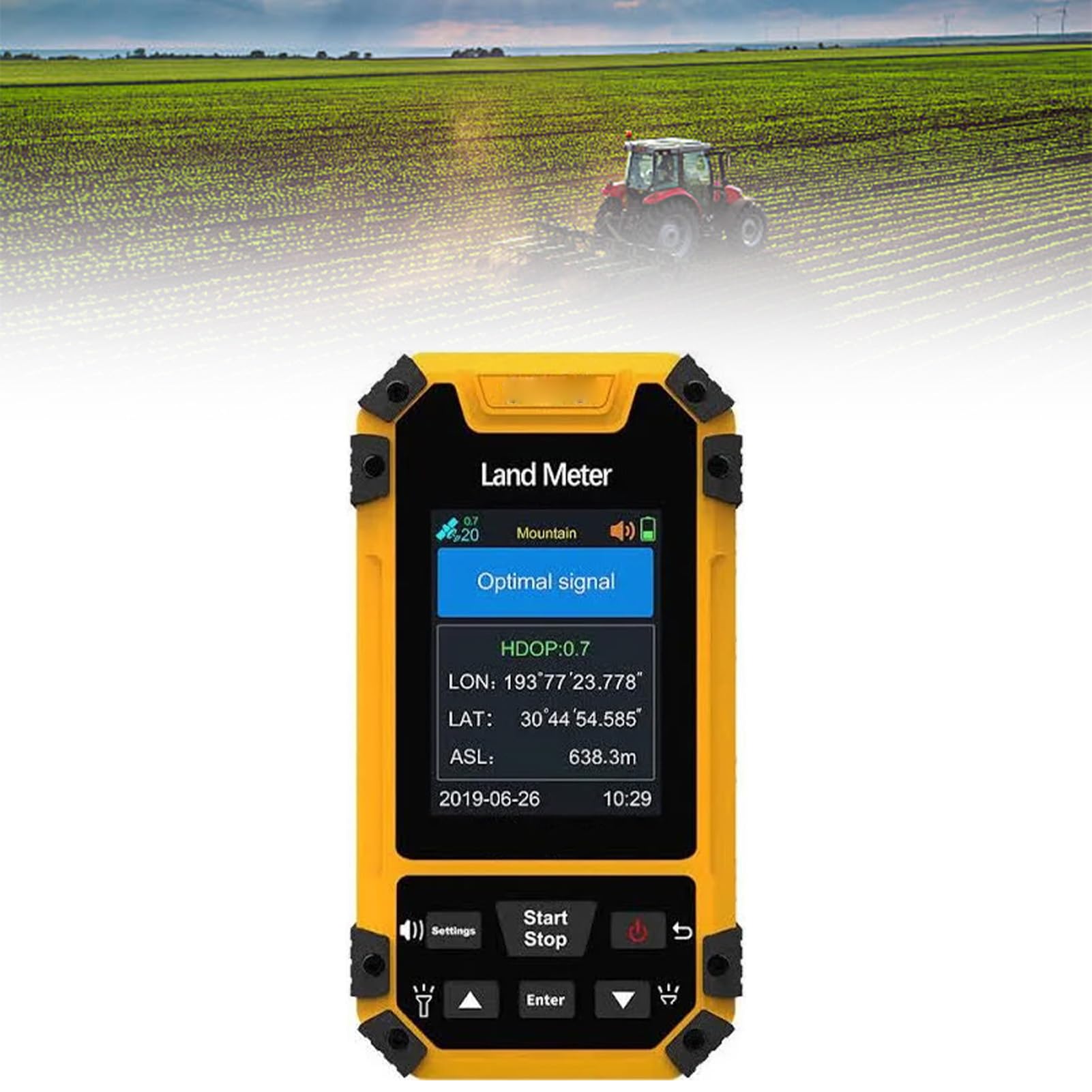 Instrument de Mesure GNSS Multimode pour Levés Topographiques, Compteur de Surface Portable avec écran Couleur 2,4 Pouces et Instructions Vocales, pour la Mesure la Surface