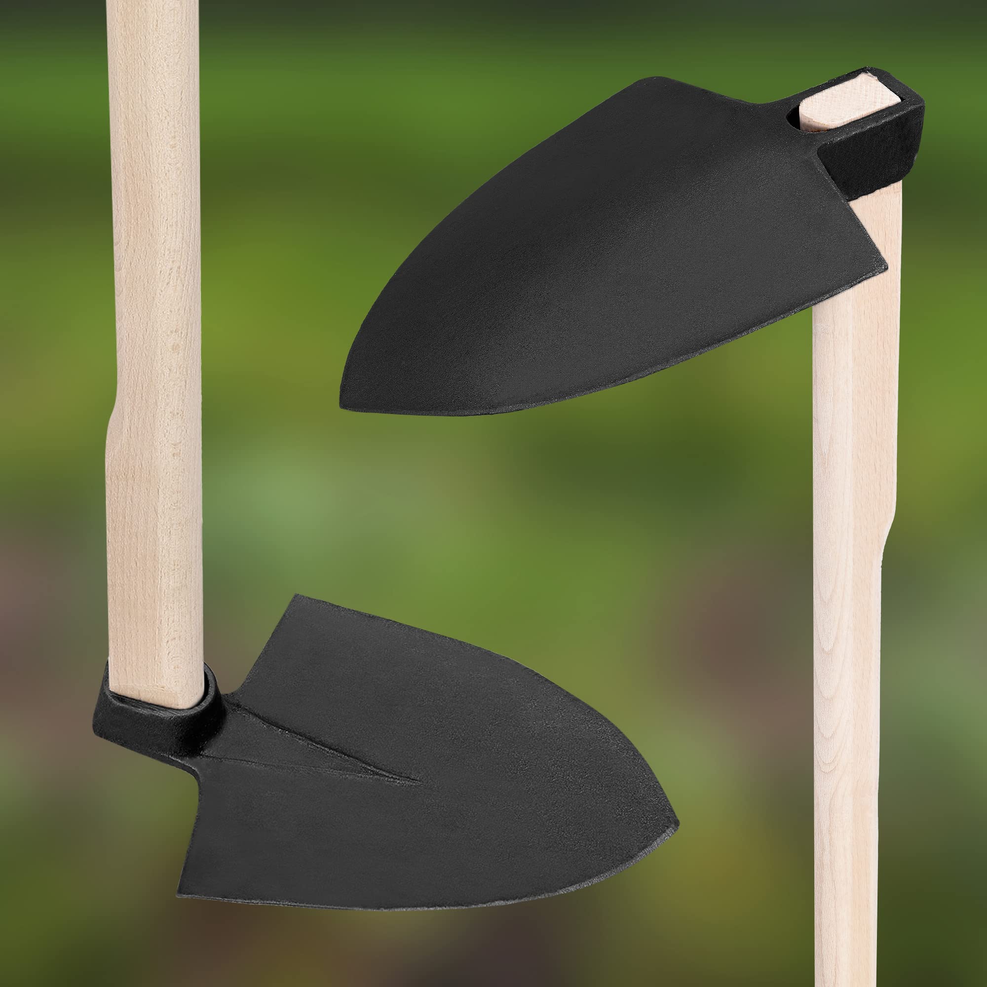 KOTARBAU® Motyka ogrodowa rozmiar z kutej stali z drewnianym trzonkiem narzędzie ogrodowe, 210mm