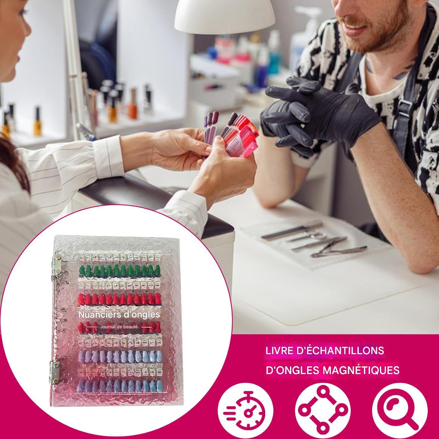 Książka do paznokci | Organizer kolorów do paznokci w formacie książkowym | Organizer do oprawy manicure akcesoria dla kobiet i protetyków do paznokci półka