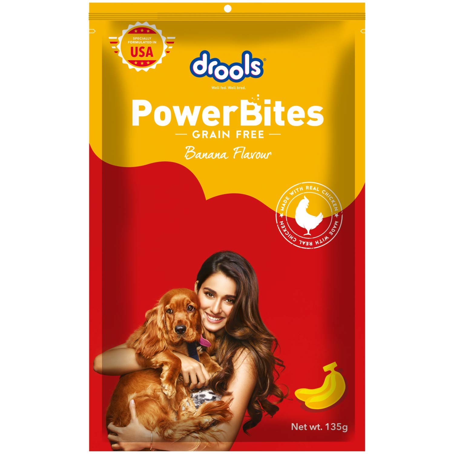 Drools Power Bites Banana Flavour, Real Chicken, Dog Treats, 135 g (B07VHR7R37) Amazon Price History, Amazon Price Tracker