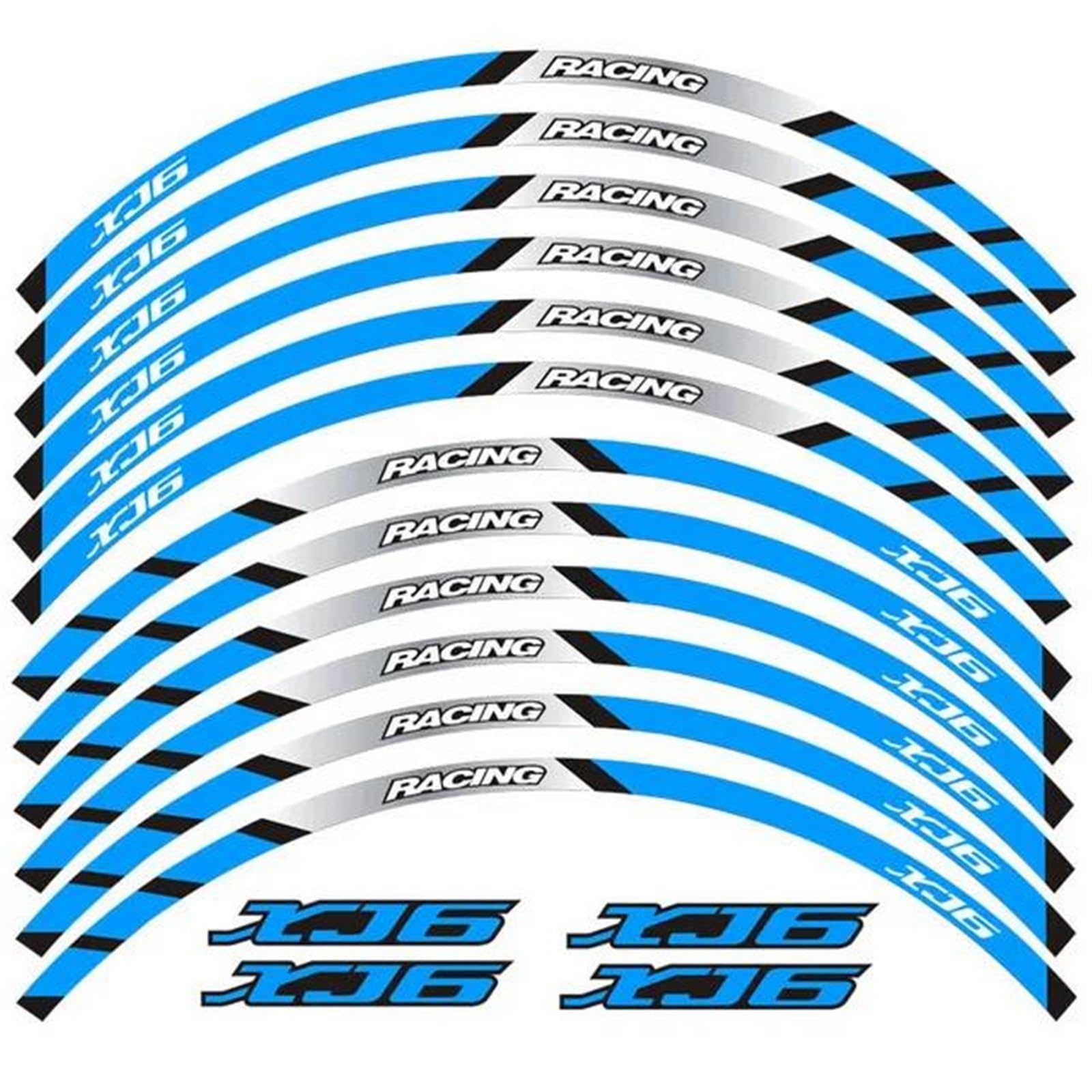 Motorcycle Decal Outer Wheel Rim Stickers Tire Film Border Reflective Decals Decoration Sticker for Yamaha XJ6(Color1)