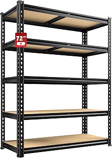 REIBII 2020LBS Storage Shelves 5 Tier Garage Shelving Heavy Duty Adjusta...