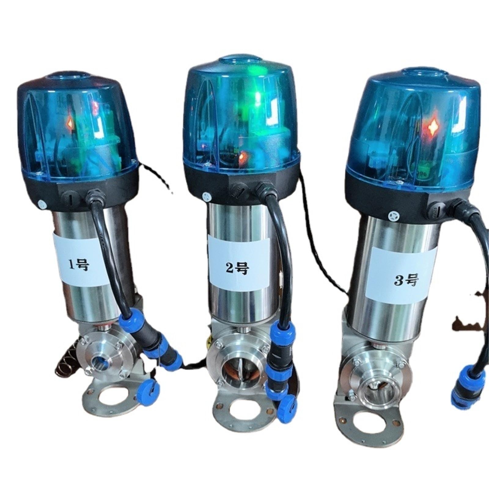 Belovek One Color Butterfly Valve With Intelligent Pneumatic Actuator Sanitary Grade 304/316L Stainless Steel