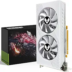 MOUGOL Placa de Vídeo AMD Radeon RX580 8GB 2048SP GDDR5 256 bits, placa de vídeo para jogos de PC com porta de exibição HDMI DVI PCI Express x 16 3.0 GPU com ventiladores duplos (Branco)