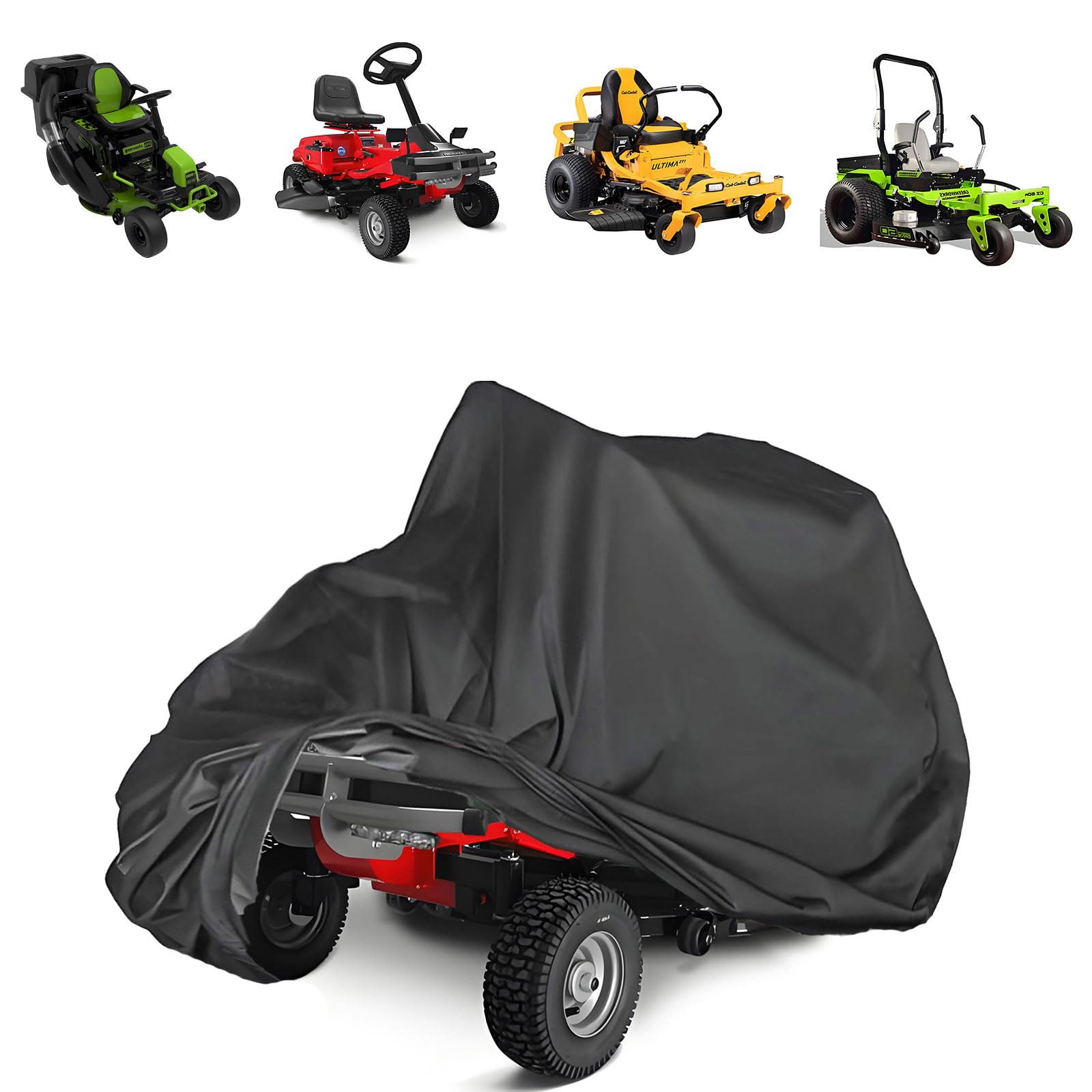 SecosAutoparts 600D Outdoor General Purpose Zero-Turn Mower Cover, Waterproof, Heavy Duty, Compatible with Mower Covers Compatible with Greenworks, EGO, Craftsman, Husqvarna, Honda,with Storage Bag
