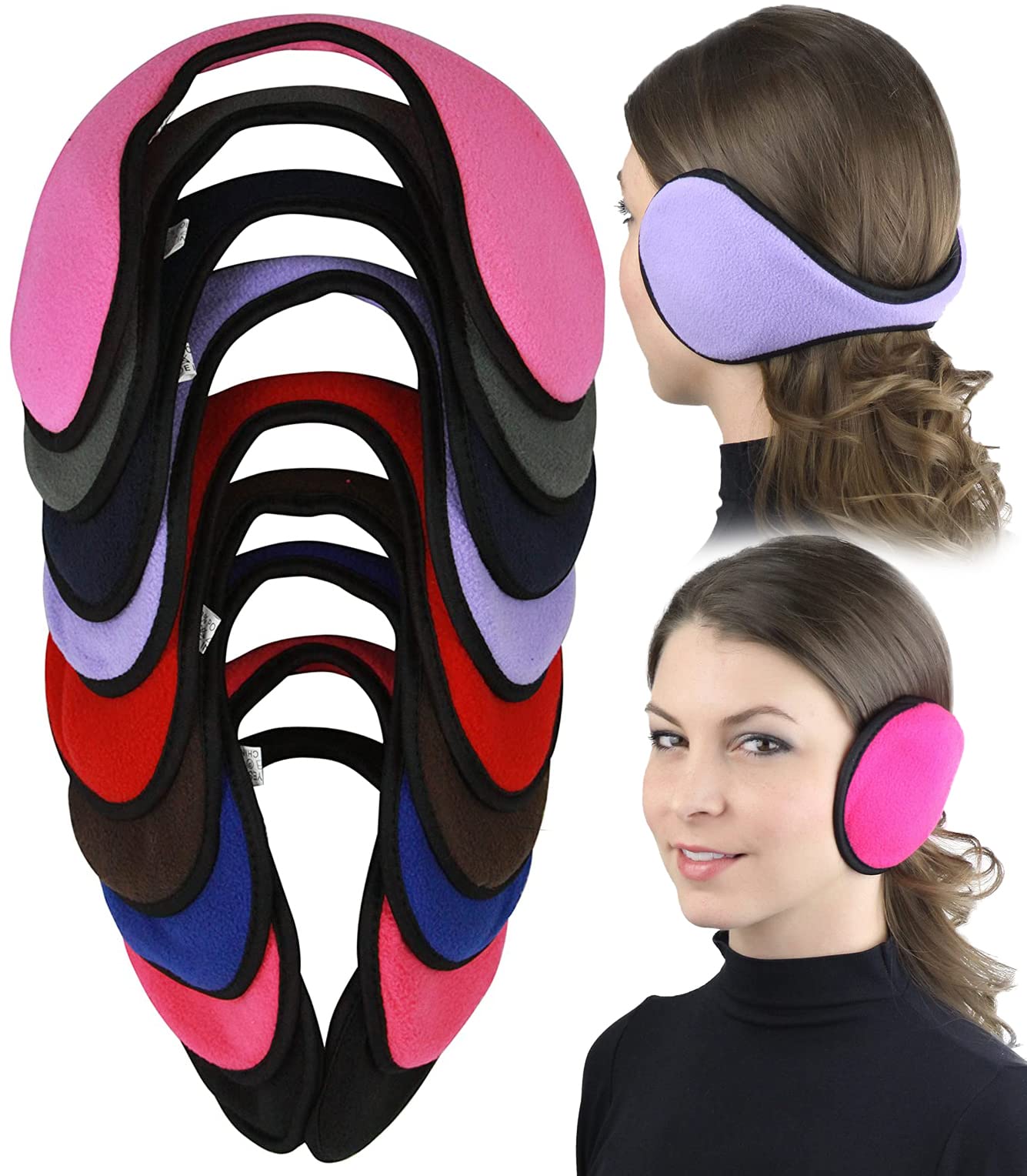 ToBeInStyle Girl's Pack of 6 Solid Assorted Color Ear Muffs