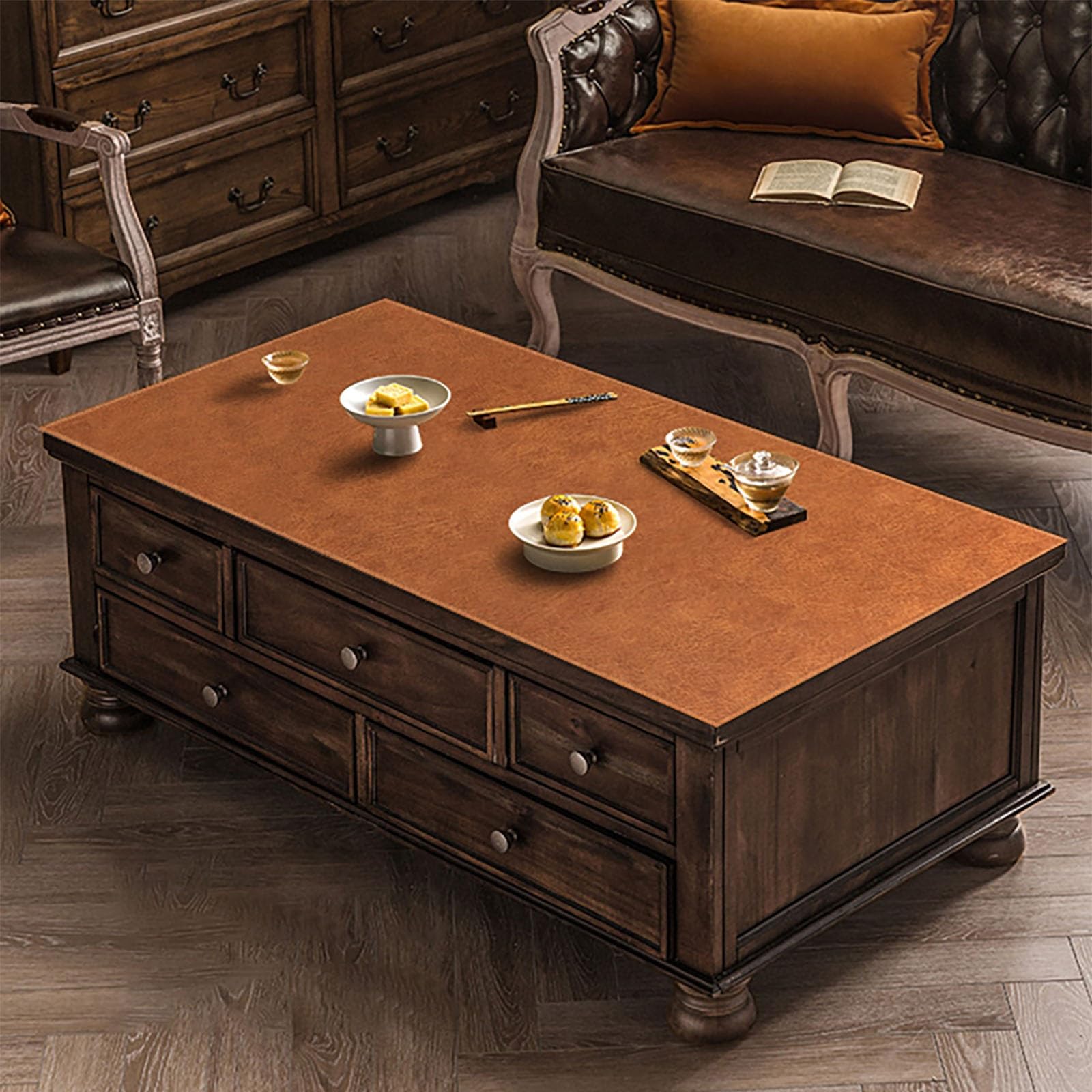 Elegante runner da tavola in pelle per supporto TV e davanzali della finestra a bovindo, larghezza 45,7 cm, perfetto per decorare la casa, matrimoni, scrivanie, ufficio, lunghezza da 355,6 cm a 91,4