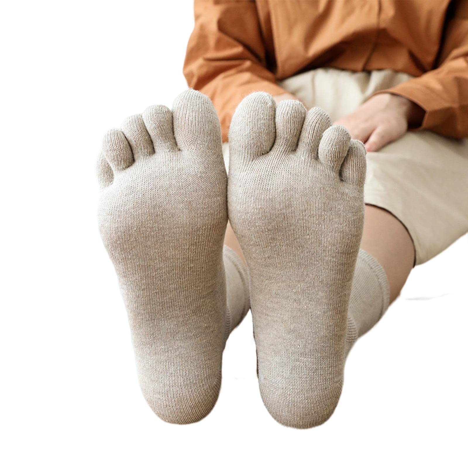 MOGSA Calcetines para mujer, 3 piezas, con cinco dedos, informales, cómodos, cálidos, separados, para mujer