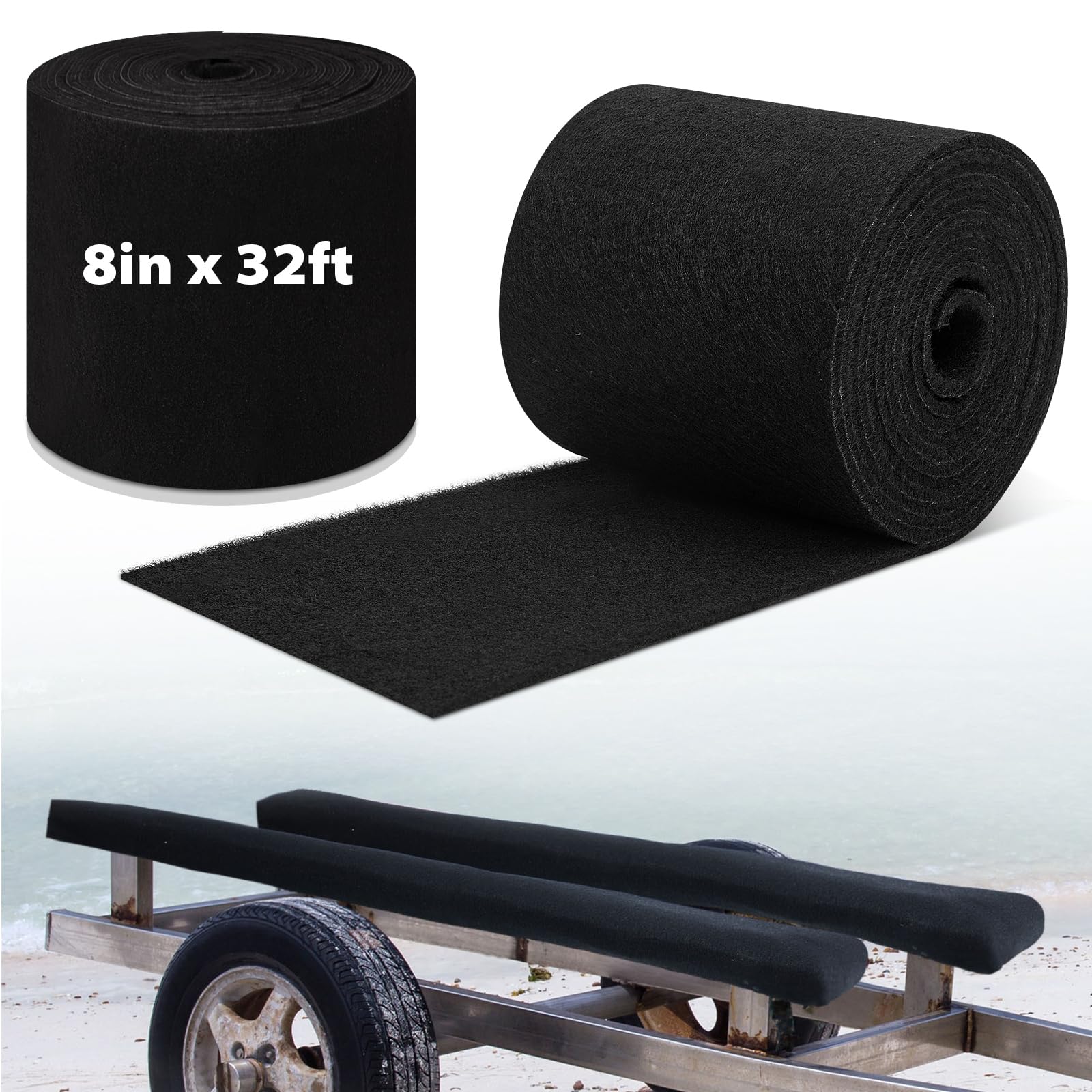 Timgle Boat Trailer Bunk Carpet Polyester Marine Grade Carpet for Trailer Bunks Boards Boat Guides Accessories Parts Replacement Padding for Outdoor