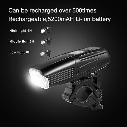 Miniatura 8 de Yosky Juego de luces de bicicleta recargables USB  1000 lúmenes inteligentes para faros delanteros y traseros  Luz de bicicleta súper brillante