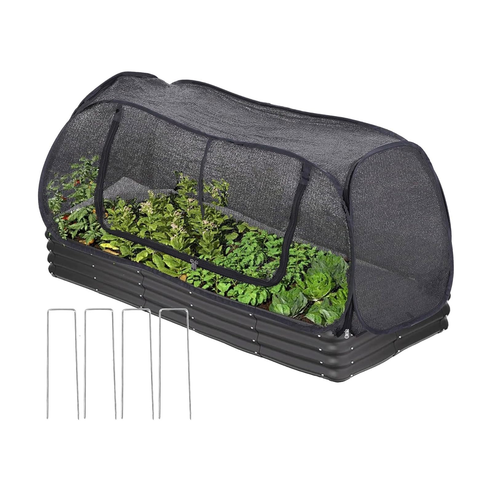 Impermeable Plant Shelter with Steel Stakes and Tear Immune Net for Ice Security and Early Budding Plant Protect for Hoisted Mattresses