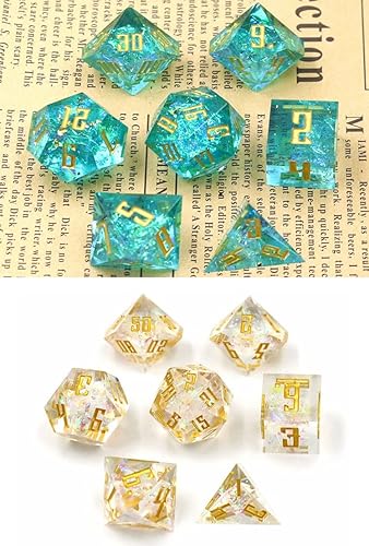 Miniatura 6 de Moldes de dados de 7 formas para resina, con caja de dados hexagonal de silicona, molde de dados poliédricos, molde para hacer dados para fundición