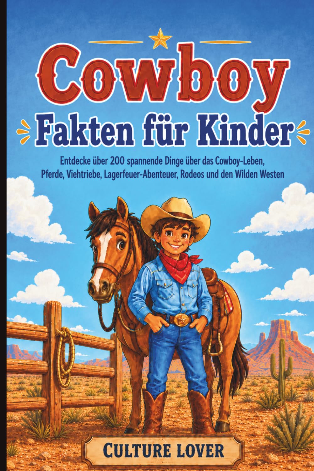 Cowboy-Fakten für Kinder: Entdecke über 200 spannende Dinge über das Cowboy-Leben, Pferde, Viehtriebe, Lagerfeuer-Abenteuer, Rodeos und den Wilden Westen