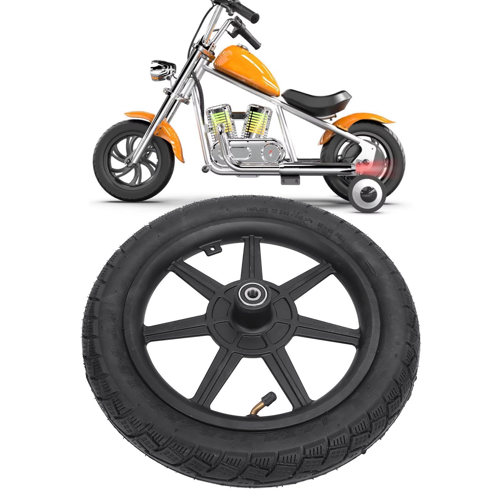 14 x 2.125 Electric Tire, Rubber Wheel Rim Tyre with Inner Tube, Wear Resistant Anti Slip Damping, Ideal for Scooter Bike, Tricycle, Motorcycle