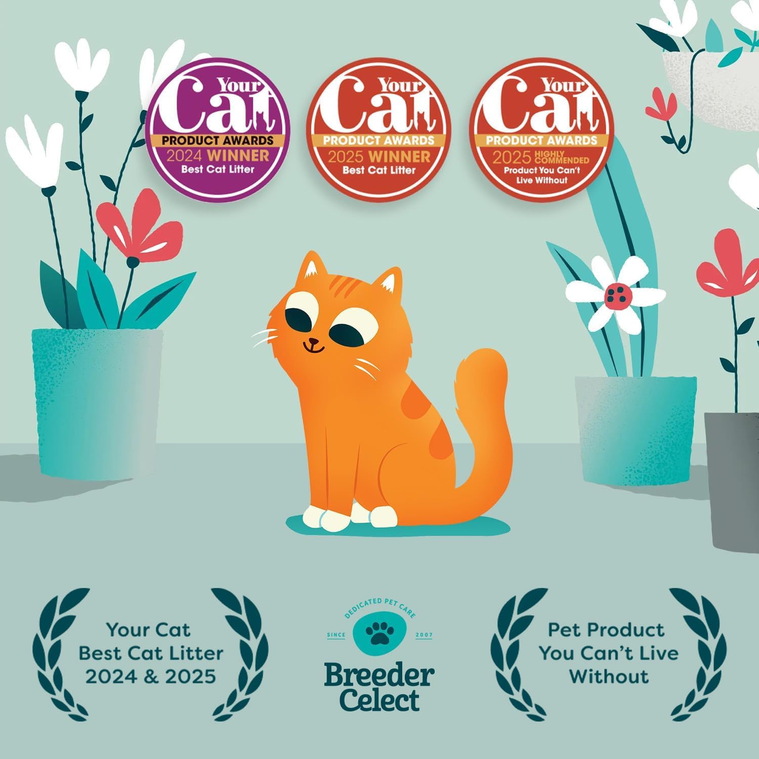 Breeder Celect All-Natural Katzenstreu (35L) - 99% recyceltes Papier, hochsaugfähiges Kätzchen-Katzenstreu, hervorragende Geruchskontrolle, Nicht klumpend, biologisch abbaubar & kompostierbar