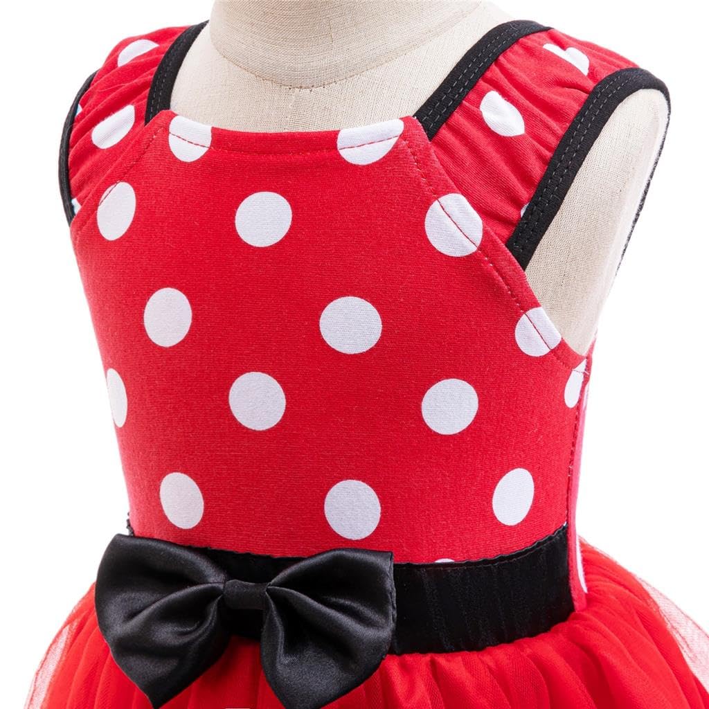 Lito Angels Baby Girls Mouse Fancy Dress Costume Infant Bodysuit Romper with Bow Headband Age 6-9 Months, Red - Image 4
