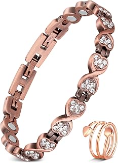 Jecanori Pure Copper Bracelets for Women, Effective Copper Magnetic Healing Bracelets for Women, Jewelry Gifts with Sizing Tool
