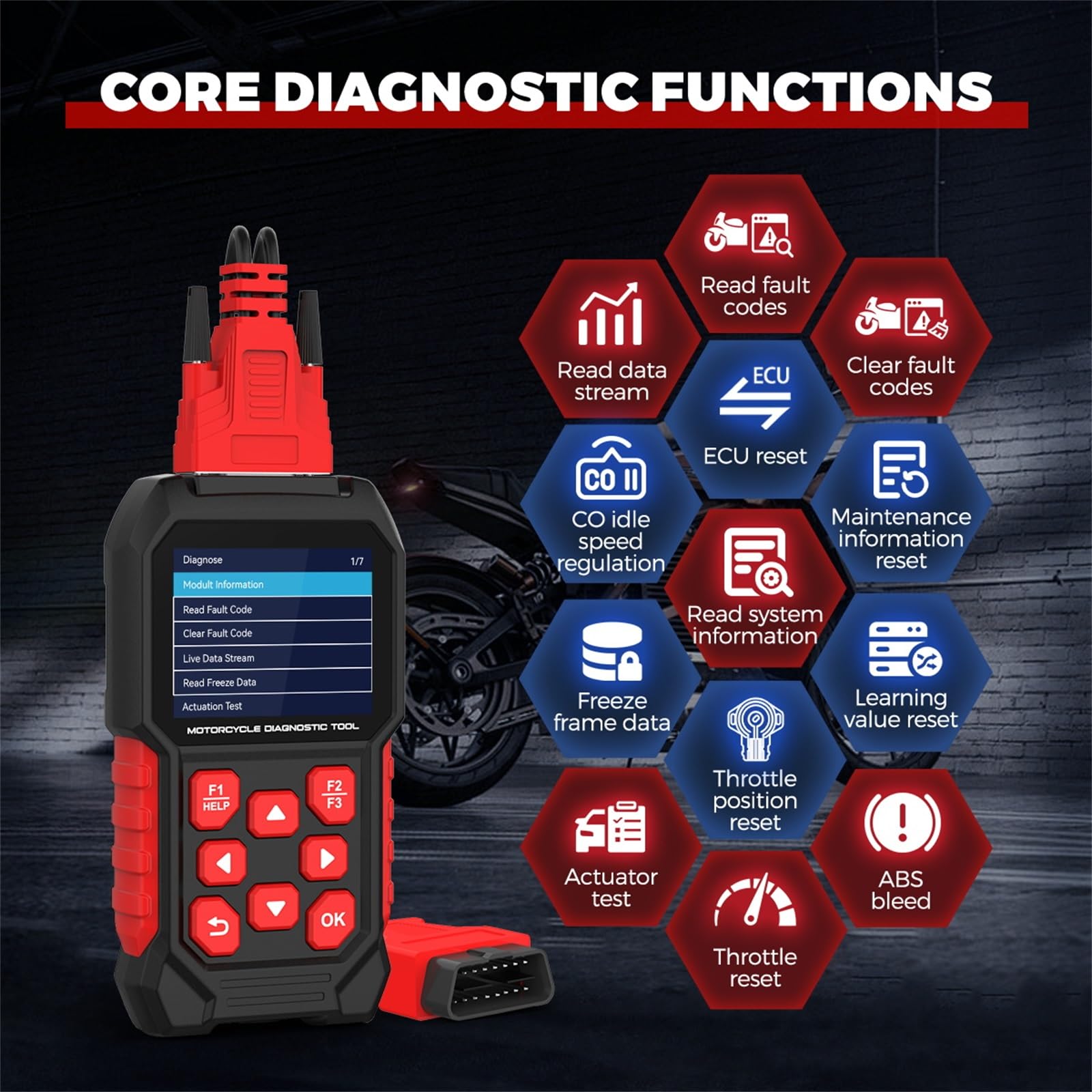 M4 Outil de diagnostic pour moto Ducati 3P/4P, réinitialisation Desmo & huile, réinitialisation TPS, activation/désactivation ABS & DQS, régulateur CO, réinitialisation annuelle