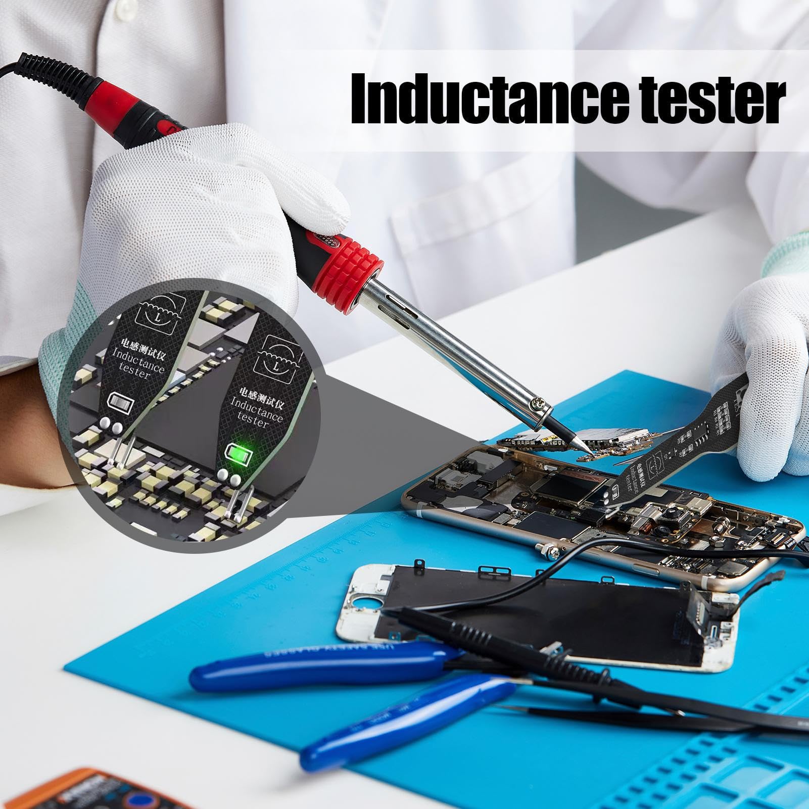 Tester per circuiti stampati, strumento di rilevamento induttanza, 3,39x0,87 pollici con sensore elettromagnetico professionale accurato, induzione per manutenzione, riparazione telep