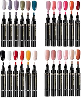 6PCS Polish Nail Polish Pens UK, Nail Varnish Pens 3 In 1 Gel Nails Poli...