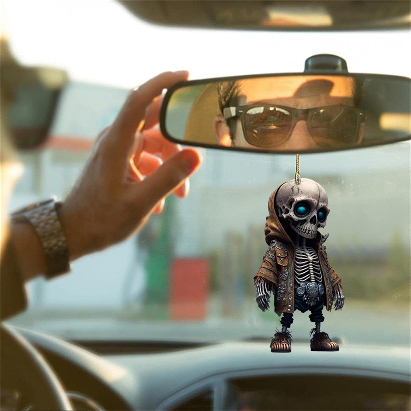 Rückspiegel Anhänger Pinguin | Auto Deko Aus Harz Mit 20cm Kordel
