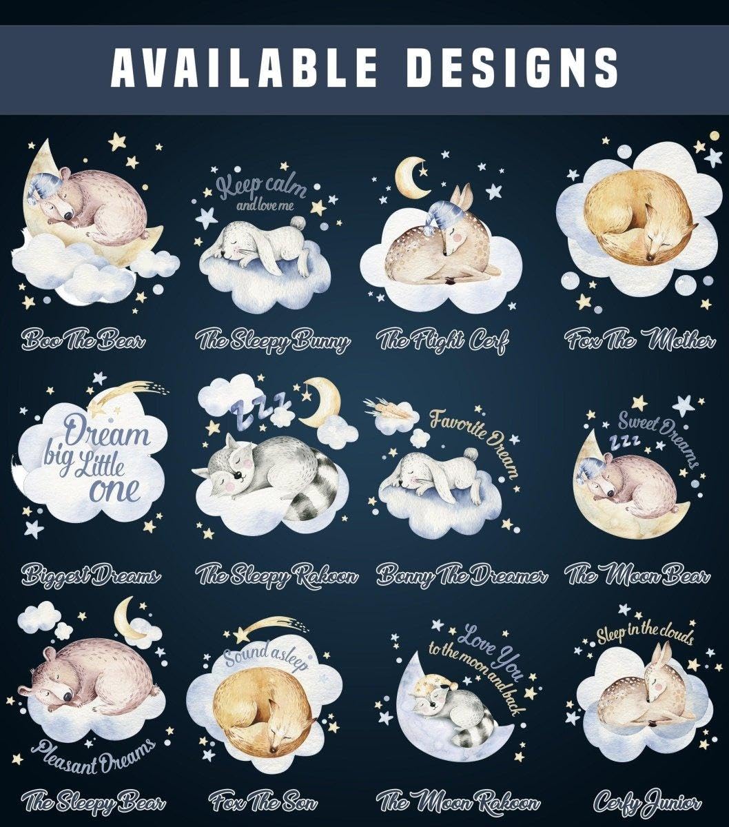 Dreamy Creatures - Adhesivo decorativo para pared, diseño de animales encantadores para habitación de bebé