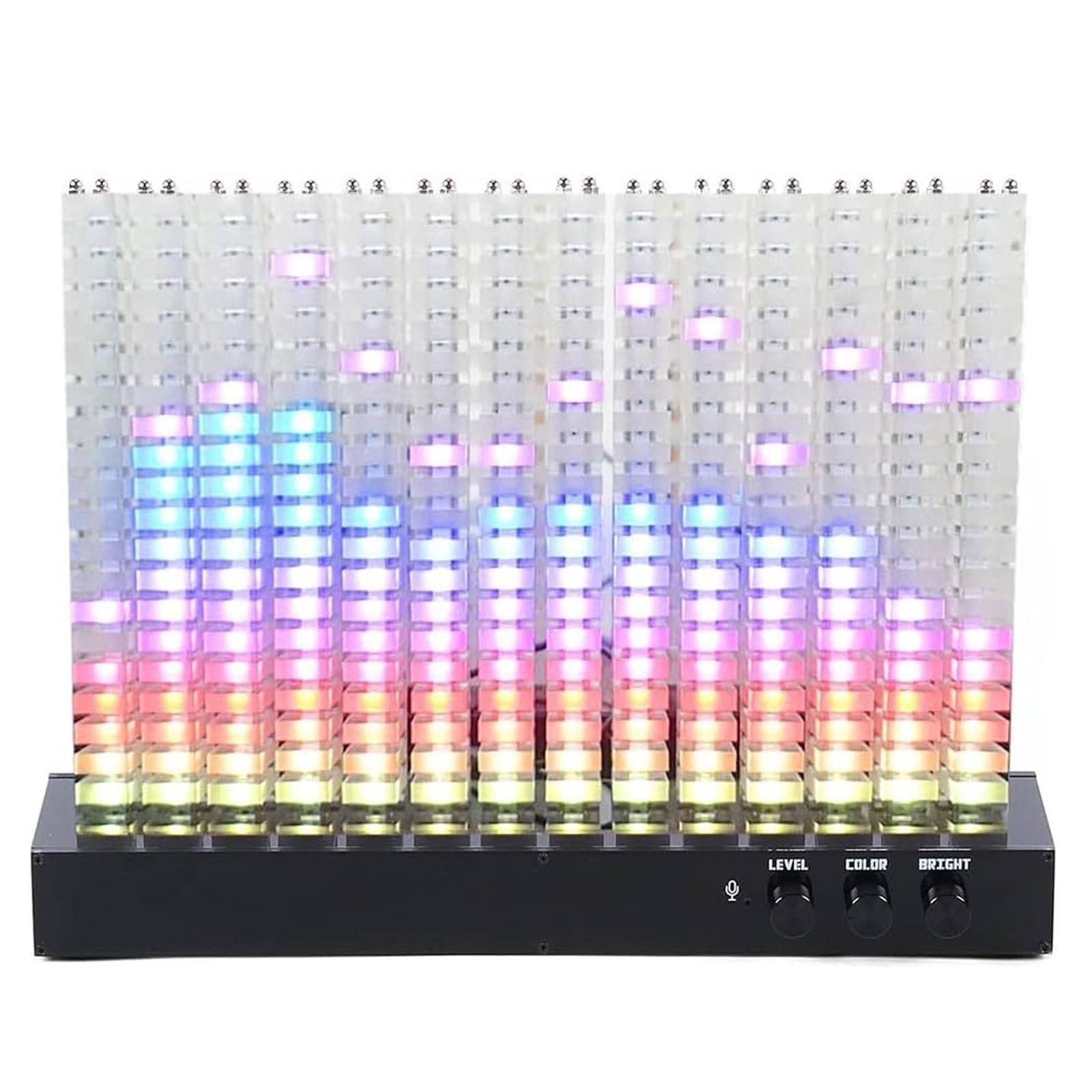 Analizzatore di Spettro Audio, Luce a LED per Spettro Musicale, 16 Milioni di Colori, Spettro a 14 Segmenti, Misuratori VU per Visualizzazione dello Spettro, per Feste/Camera da Letto/casa