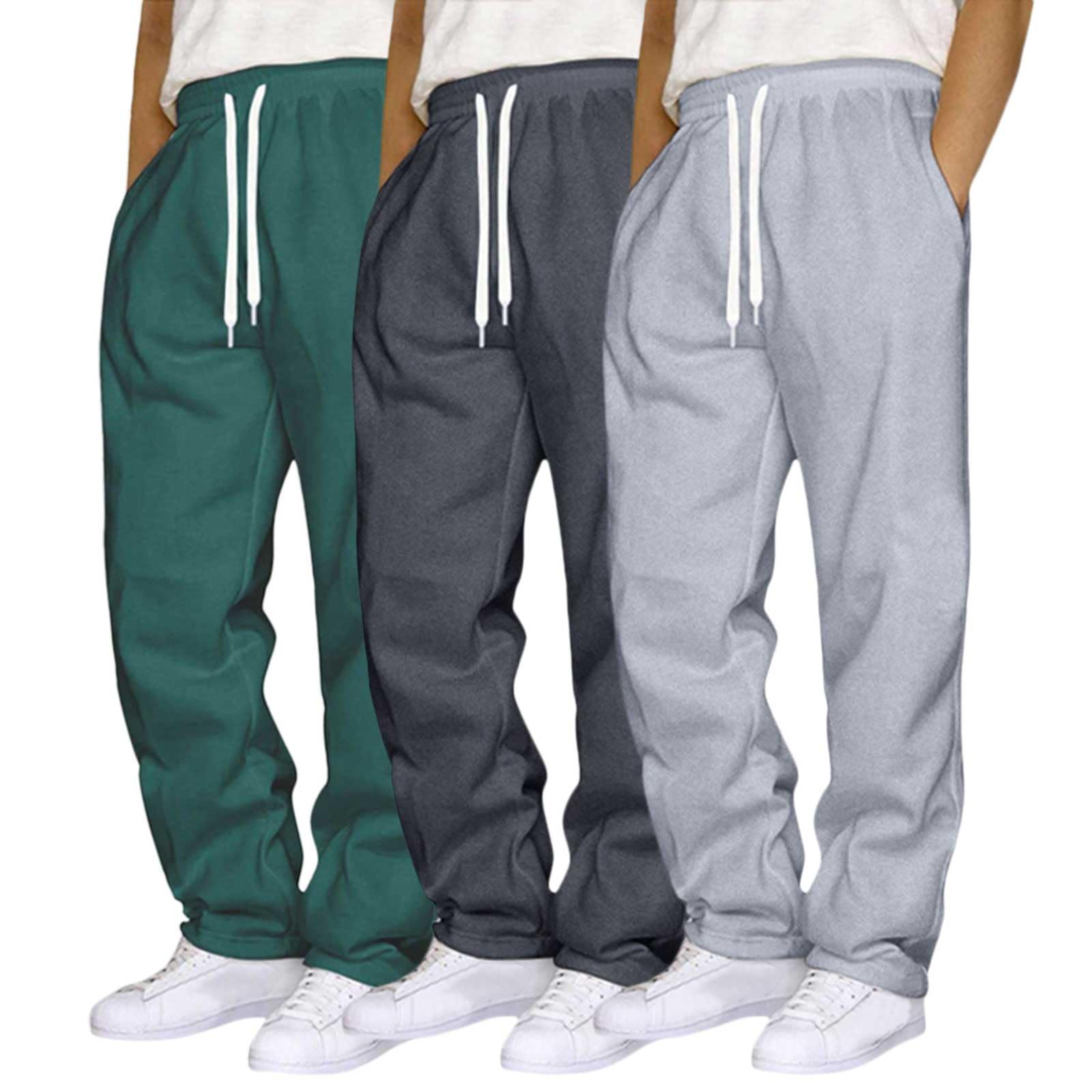 Pantalón Chandal Hombre Pantalones Chandal Algodón Hombres Jogger Pantalonses Deportivos con Bolsillo Modelo Básico Trekking Deporte Running Pantalones Largo Casuales Ligeros