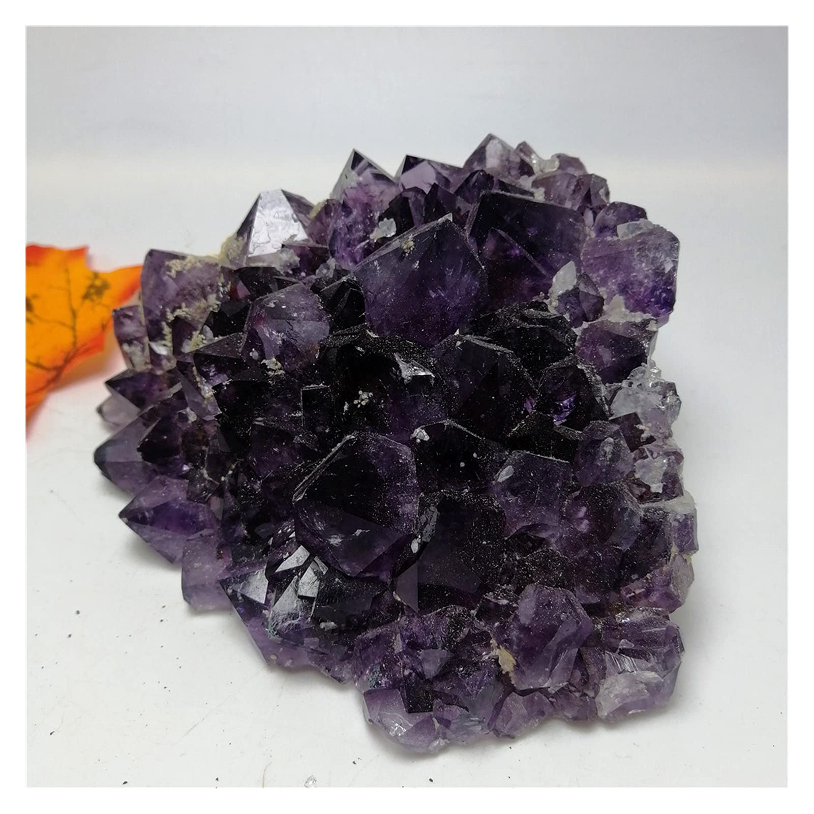 GEILSK Cristal Natural en Bruto Cúmulo de geoda de Amatista Natural Caliente Cúmulo de Amatista de geoda de Cristal de Piedra de Cuarzo púrpura for la decoración del hogar (Size : 100-200g)