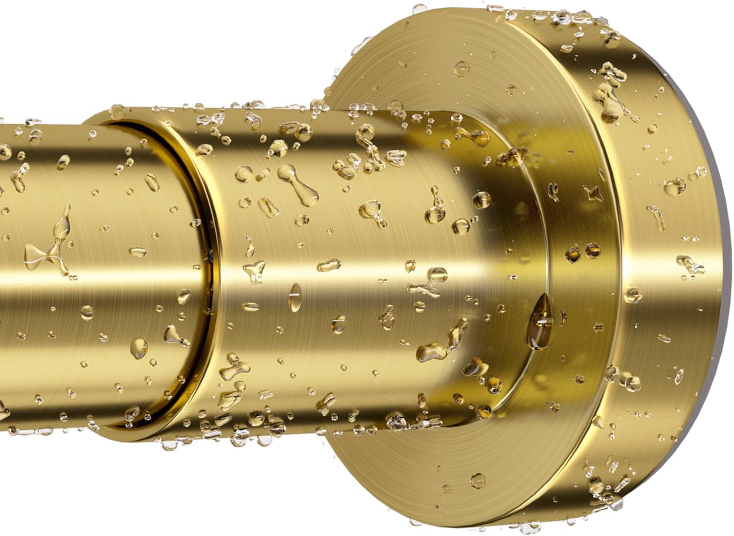 Gold Shower Curtain Rod 36-98 Inches (3-8.2ft) Non Rust Adjustable Shower Rod Spring Tension Non Slip No Drilling Stainless Steel Shower Rods for Bathroom Window Brushed Gold 36"-98"