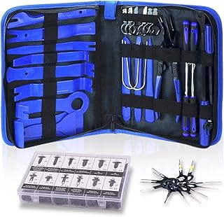 Dualeco Trim Removal Tool Set 102Pcs, Car Trim Puller Tool Kit, Plastic Pry Tools Set for Trim/Panel/Door/Audio, Auto Clip Pliers/Fastener Remover Set, Car Terminal/Stereo Removal Tool