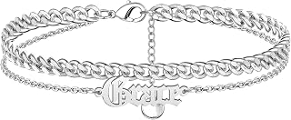 Custom Name Ankle Bracelet for Women Adjustable Personalized Layered Anklet Letter Initial Heart Ankle Bracelets Beach Foot Customized Jewelry