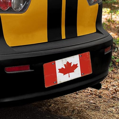 Miniatura 6 de Placa de matrícula de metal con bandera de Canadá, placa de matrícula de la bandera nacional de Canadá, recuerdo de país, letrero decorativo de