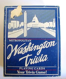 Metropolitan Washington Trivia Playing Cards, Your Trivia Game! 1986