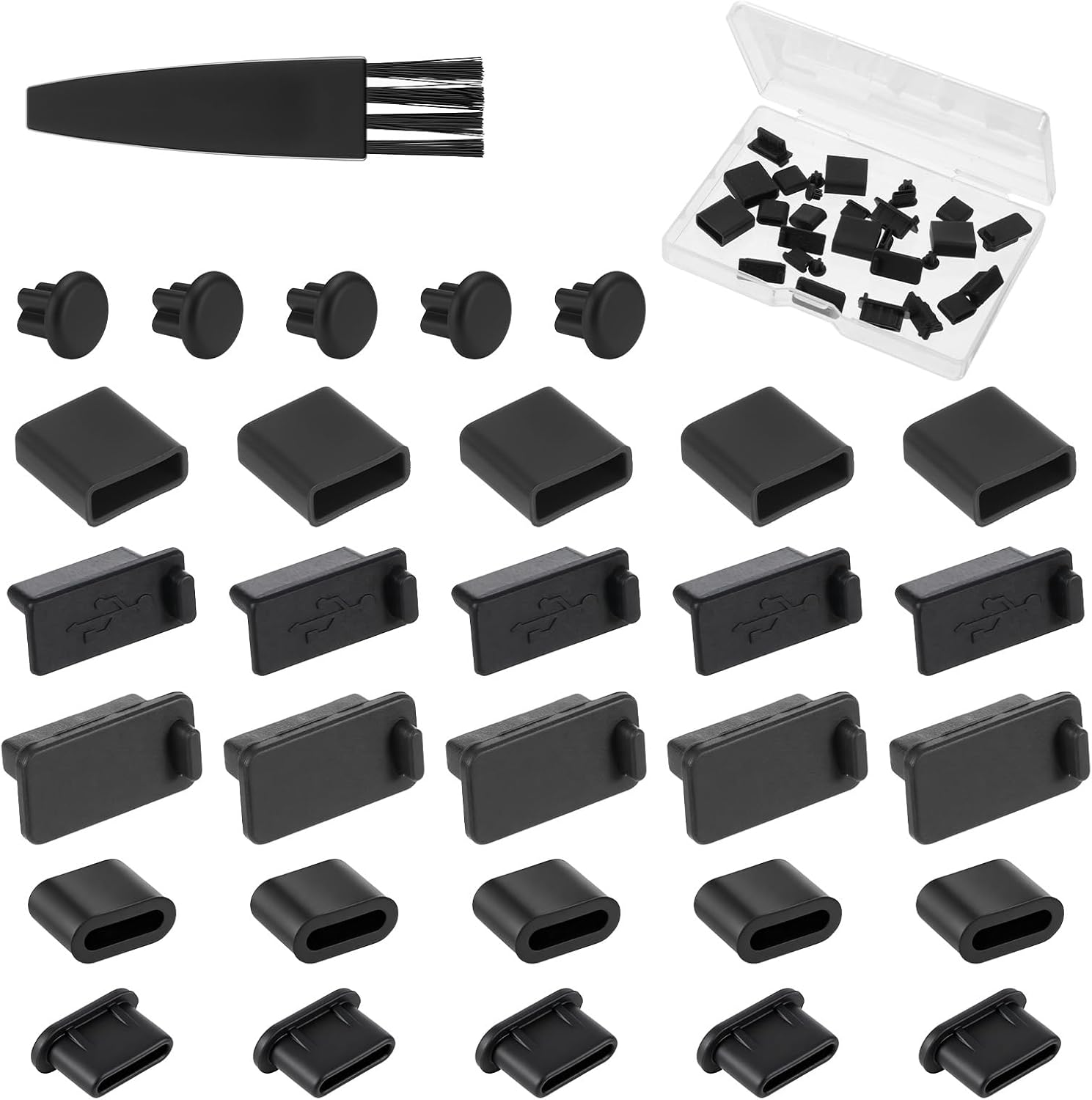 Amazon.com: 30 Pcs Silicone USB Port Protection Caps Dust Plug, 6 Type ...