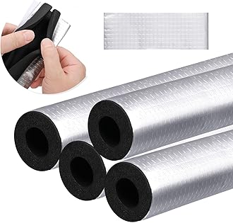 4 Pcs Self-Adhesive Pipe Wrap Foam Tube for Winter & Irrigation, Sprinkler, Spigot, Water Heater Pipes (1.3 Ft x 1 in)