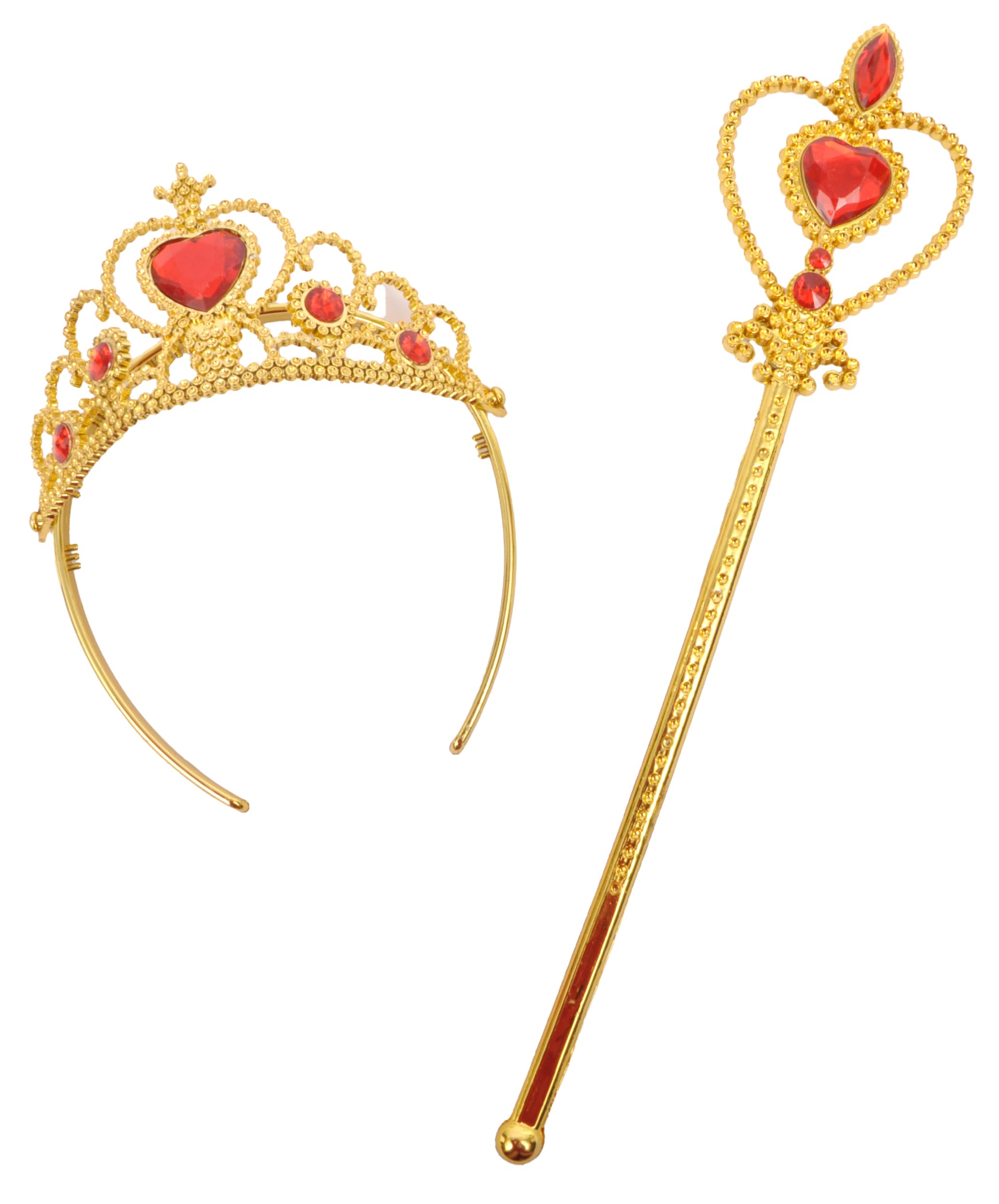 Ciao 20542 Little Princess Jewelry Disguise Kit (tiara and wand) Accessory, Children, Gold/Red