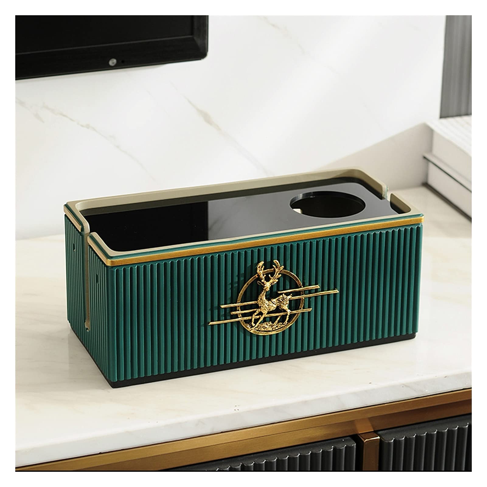 Kabelmanagement-Box Kreative Desktop-Steckdosenleiste Kabelaufbewahrungsbox Kunstharz-Kabelschutz Stilvoller Kabel-Organizer mit Handy-Ladekartensteckplatz für Kabelaufbewahrungsbox zu Hause und im