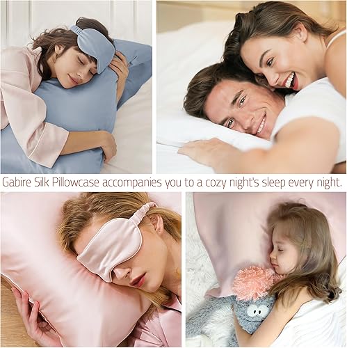 Miniatura 5 de Gabire Funda de almohada de seda de morera para cabello y piel, funda de almohada antiacné, fundas de almohada de seda real de ambos lados, funda de