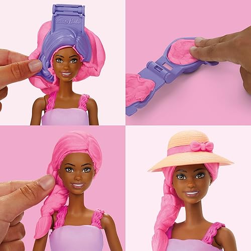 Miniatura 3 de PLAY-DOH Barbie - Juego de fiesta de jardín, haz ropa de muñeca con compuesto de modelado y 10 accesorios de moda, artes y manualidades para niñas y