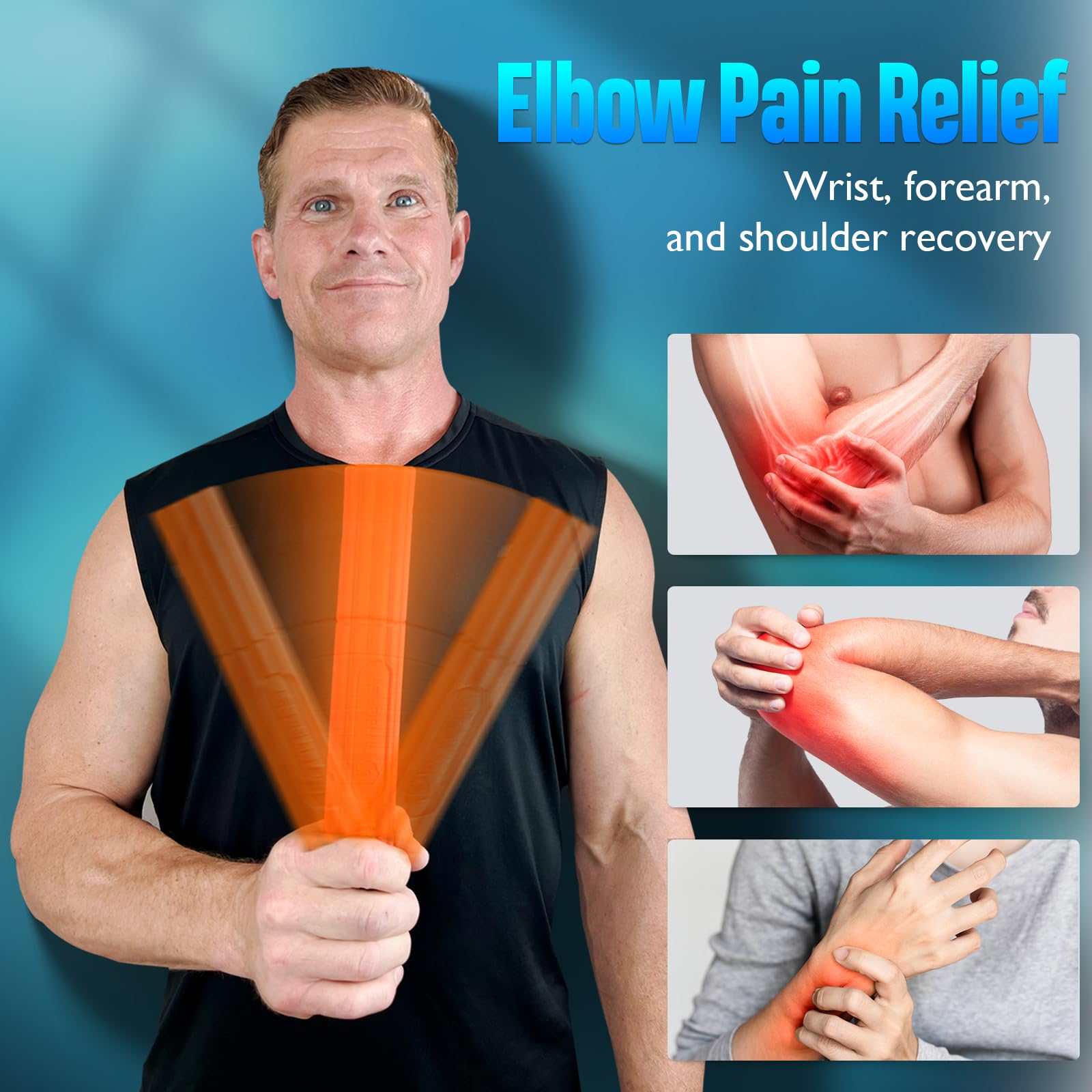 FitBeast Flex Therapy Bar, Tennis Elbow Therapy Bar - Ideal for Relieve Tendonitis Pain & Improve Grip Strength, Fitness Resistance Bar for Golfers Elbow & Tendinitis, Twist Bar for Physical Therapy — Amazon image 3