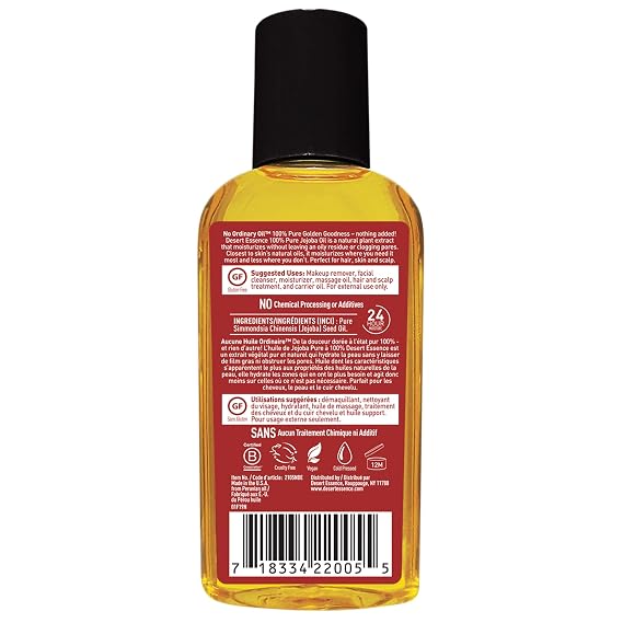 Desert Essence 100% Pure Jojoba Oil, 2 Fl Oz