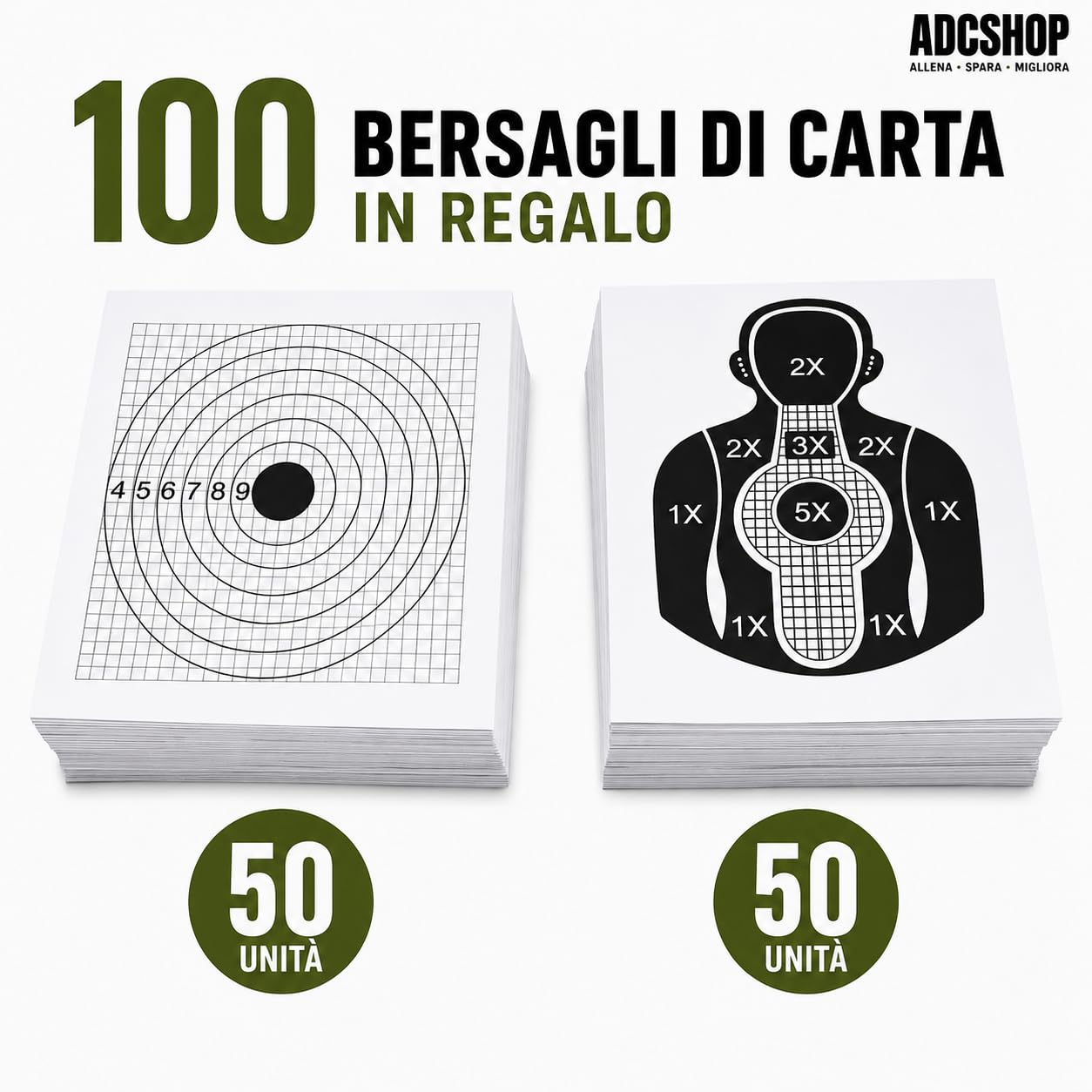Airsoft Set di bersagli con rete cattura balines - 2 modalità - Include 100 bersagli extra 17x17 cm