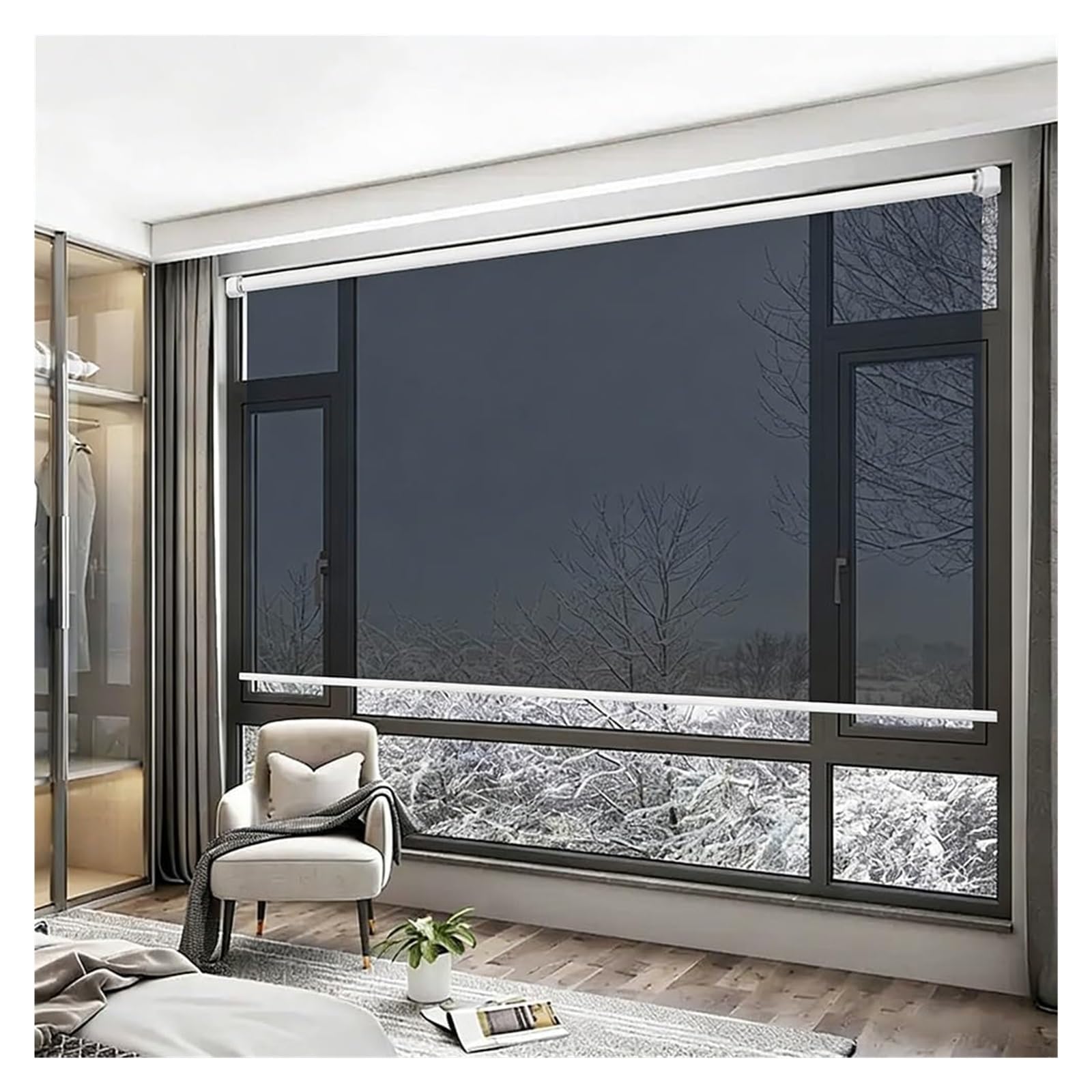 Store enrouleur transparent film fenêtre occultant 150x300