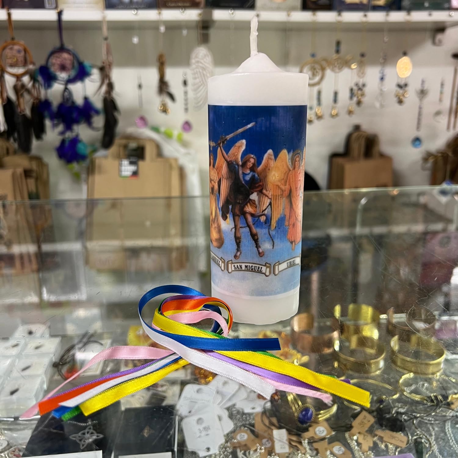 Velón de los Siete Arcángeles para Cualquier Petición | Vela Ritualizada para Pedir tus Deseos a los Arcángeles Miguel, Gabriel, Rafael, Chamuel, Uriel, Jofiel y Zadquiel.