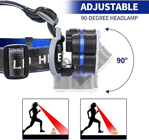 Miniatura 3 de Faros delanteros recargables, 8 luces LED de 18000 lúmenes, súper brillantes con luces rojas, recargable por USB, 8 modos, linterna impermeable para