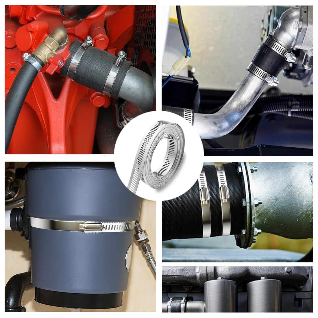 Fascette Stringitubo In Acciaio Inox 304 - 3m + 8 Fissaggi | Regolabili Per Tubi Gas/Acqua - Foto 2