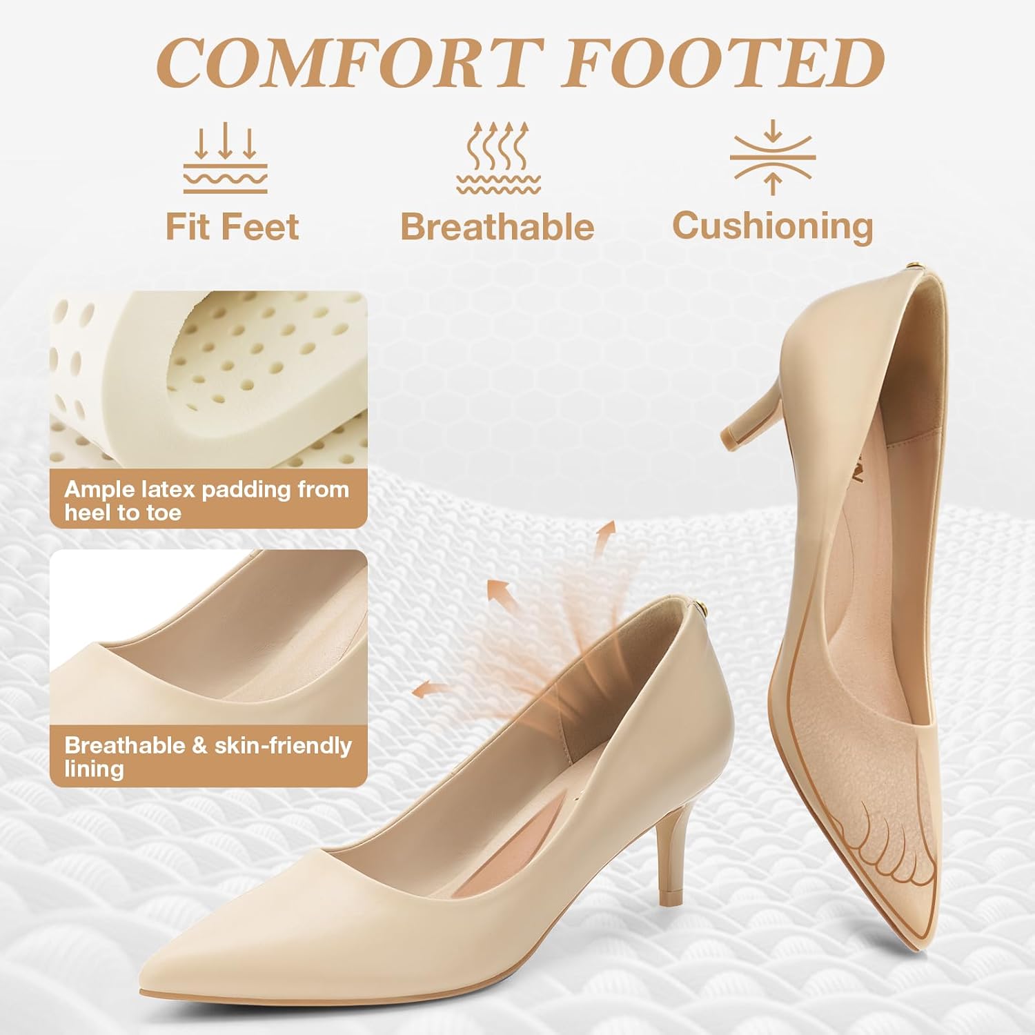 ZURIN Women's Pointed Toe Comfortable Stiletto Heels Closed Toe Dress Pumps Shoes for Wedding Work Office Business 2 1/2 inch - Image 5