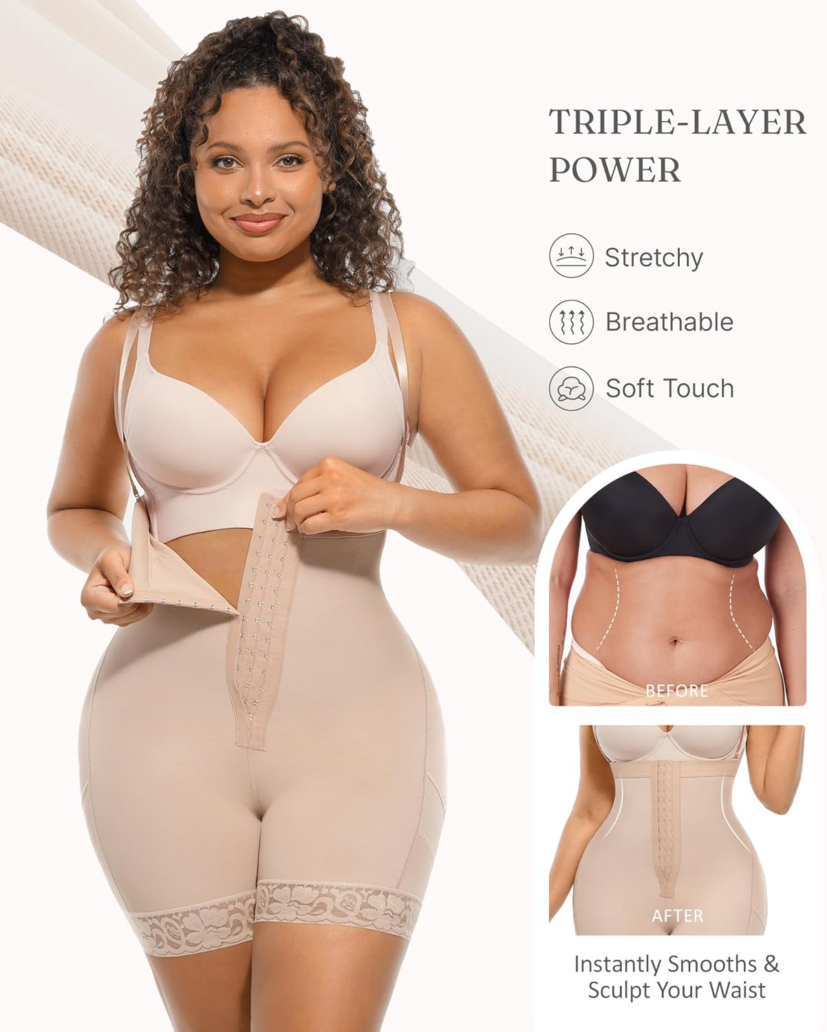 FeelinGirl Fajas Colombianas Shapewear for Women Post Surgery Compression Garment Tummy Control Shaper with Zipper Crotch - Image 3